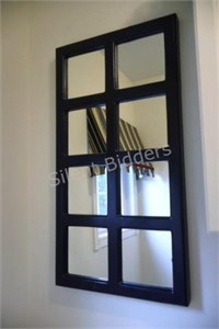 Painted Black Window Pane Mirror