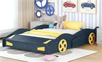 1 ZNTS Full Size Race Car-Shaped Platform Bed