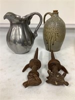 Pitcher, Jug and Cast Iron Items