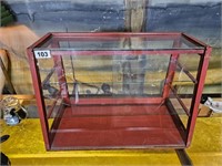 Vintage Tabletop Display Cabinet Wood + Glass w/