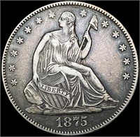 1875-S Seated Liberty Half Dollar CLOSELY UNCIRCUL