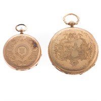 A Pair of Swiss Pocket Watches in 18K Gold