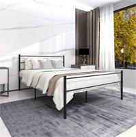 ULN-BOFENG Metal Bed Frame Full Size Black