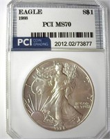 1988 Silver Eagle PCI MS70