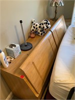 Blonde Wood Queen Size Headboard with Storage