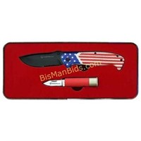 S&W KNIFE AMERICA'S HEROES & SHOTSHELL KNIFE W/TI