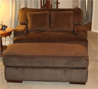 Oversized Loveseat/Chair with large ottoman
