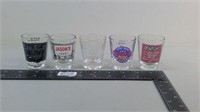 Lot of 5 Shot Glasses