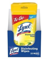 P643  Lysol Disinfecting To-Go Flatpack, 15 ct.