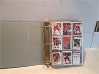 LARGE LOT ASSORTED HOCKEY CARDS IN BINDER