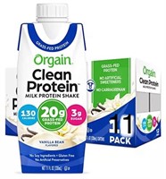 Pack of 11 Orgain Grass Fed Clean Protein Milk