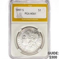 1897-S Morgan Silver Dollar PGA MS61