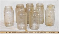 LOT - 7 HALF GALLON WIDE MOUTH CANNING JARS