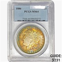 1886 Morgan Silver Dollar PCGS MS64