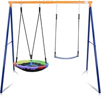 440lbs Swing Set with Saucer & Belt Seats