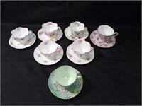 COLLECTION OF "SHELLEY" ENGLAND TEACUP & SAUCERS