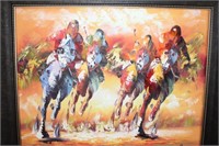 Horse Racing Painting / Signed