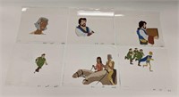 Lot of 6 Star Wars Droids Cartoon Animation Cels