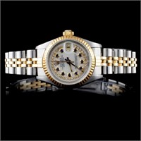 Rolex YG/SS DateJust Diamond Ladies Wristwatch