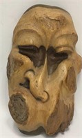 Carved Wooden Face Plaque