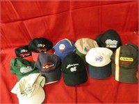 Assorted racing hats.