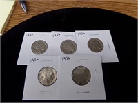 5-1936 Buffalo nickels