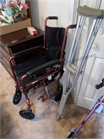 Crutches and aluminum transport chair