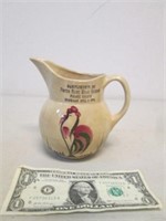 Atq Watts Pottery Rooster Pitcher w/ Wisconsin