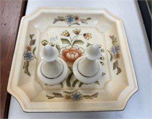 Lenox Shakers and Porcelain Floral Dish