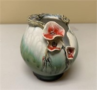 Signed BW Vintage Porcelain Floral Vase