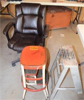 Misc Lot - Chair, Stool & Mini Ladder