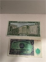 Bulgarian and Lebanese paper money