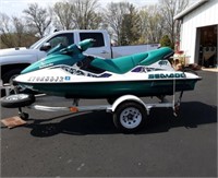 1998 Bombardier SeaDoo with trailer and cover.