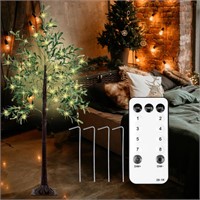 $80  KOL 6FT Artificial Olive Tree with LED Lights