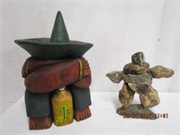 Mexican carving and a Inukshuk