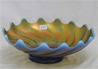 Westmoreland Swirl 8" IC shaped bowl - blue opal