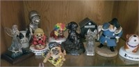 Shelf of Bulldog Figurines