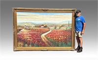 PALATIAL PANORAMIC ITALIAN LANDSCAPE PAINTING