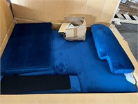 Navy Blue suede chaise