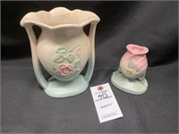 VTG Hull Art Pottery Large Vase & Candle Holder