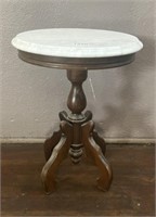 MARBLE TOP PLANT STAND (PIANO BENCH SIZE)