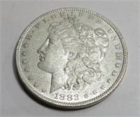 1882 o AU grade Morgan Silver Dollar