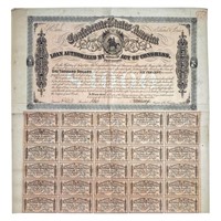 $1000 Confederate Civil War Bond w/ [30] Coupons