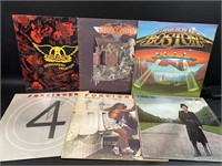6 Vintage Vinyl Record Albums Foreigner Aerosmith