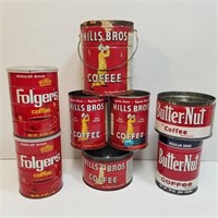 Coffee Cans - Folgers - Butternut  Hills Brothers