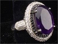 Sterling Silver Ring With Purple Gemstone sz 10