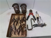 Springs, hook and miscellaneous tools