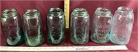 6 Ball and Mason's Glass Jars
