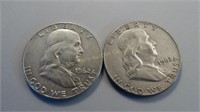 2 - 1962 Ben Franklin Half Dollars (D)