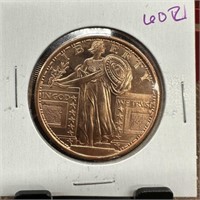 1OZ COPPER BULLION ROUND STANDING LIBERTY